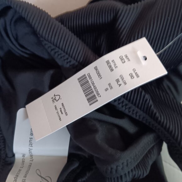 J Crew Women's Ribbed High Rise Bikini Bottom Black Size Small NWT - Picture 4 of 5